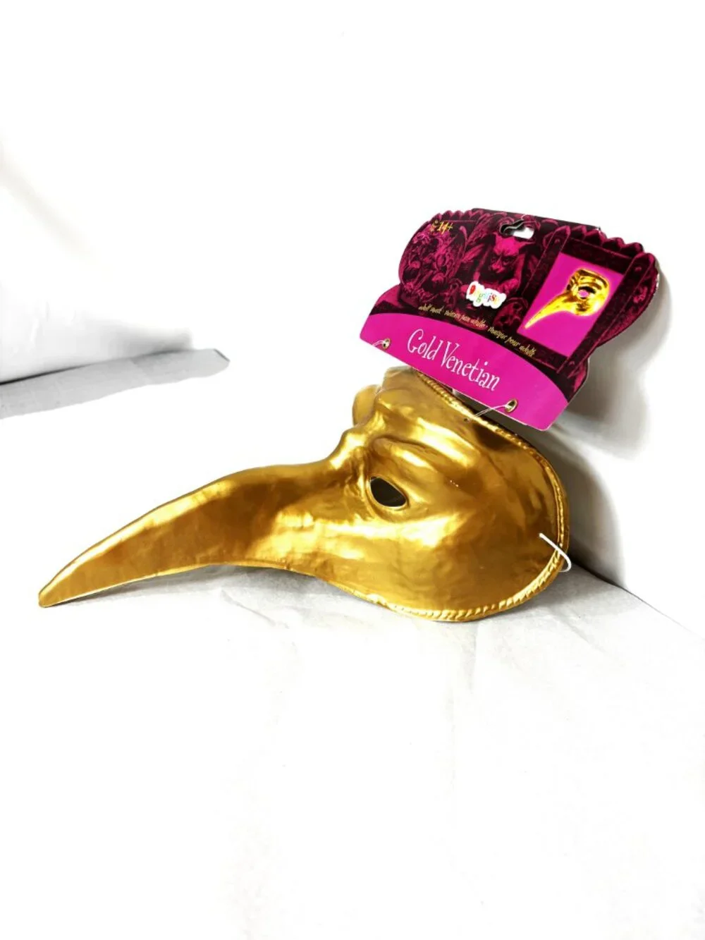 Disguise Costumes Gold Venetian Long Nose Mardi Gras Mask Adult NWT NOS